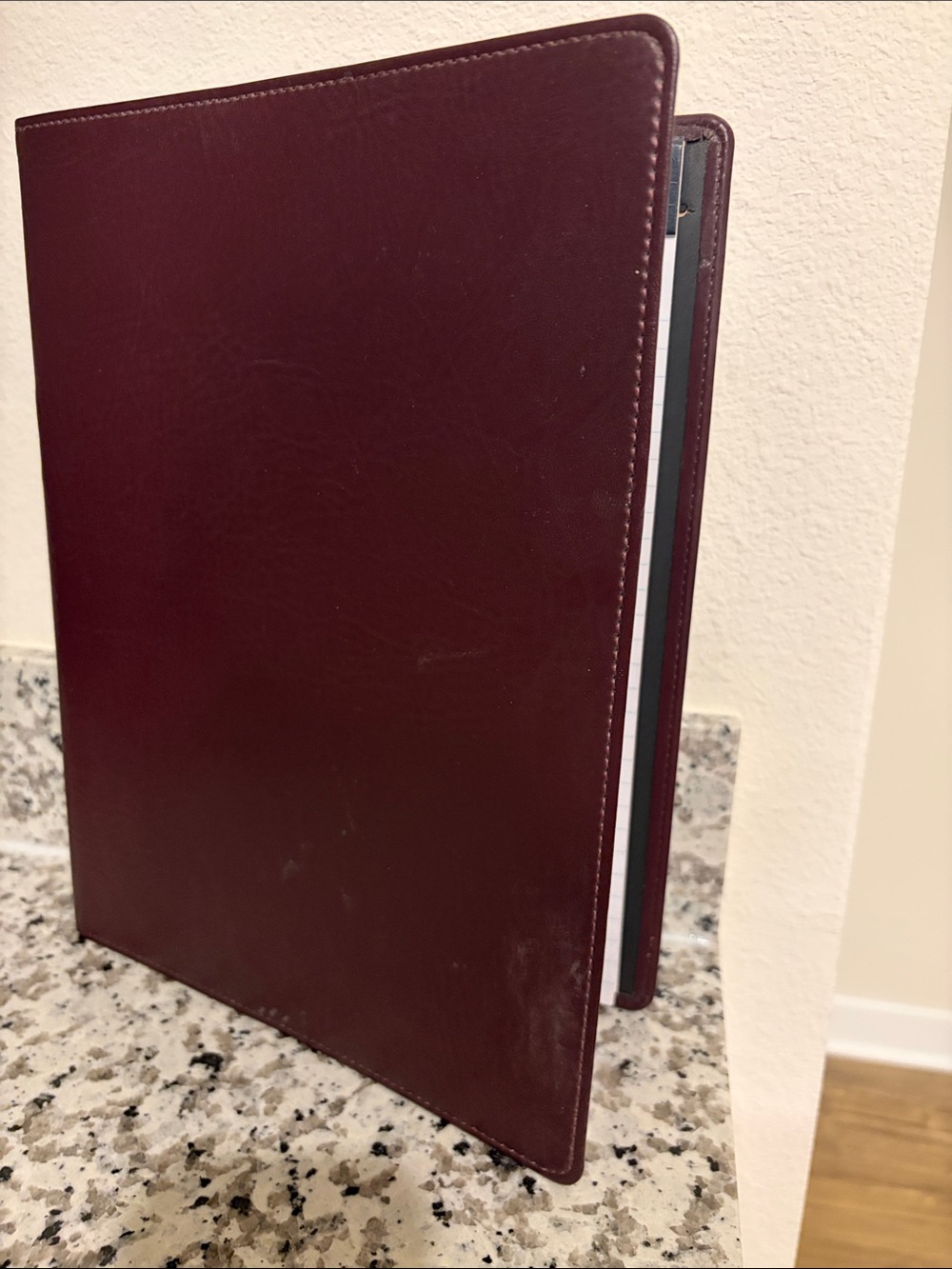Burgundy Leather Folio Portfolio